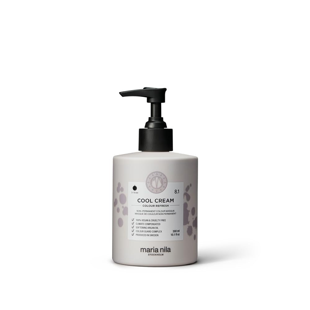 Maria Nila Color Refresh 300 ml - Odżywcza bomba koloryzująca zawierająca tymczasowe pigmenty koloryzujące, które szybko odświeżają kolor włosów. 100% wegańskie. Bez siarczanów i bez parabenów. Farba do włosów Naty Shop Zimny ​​krem