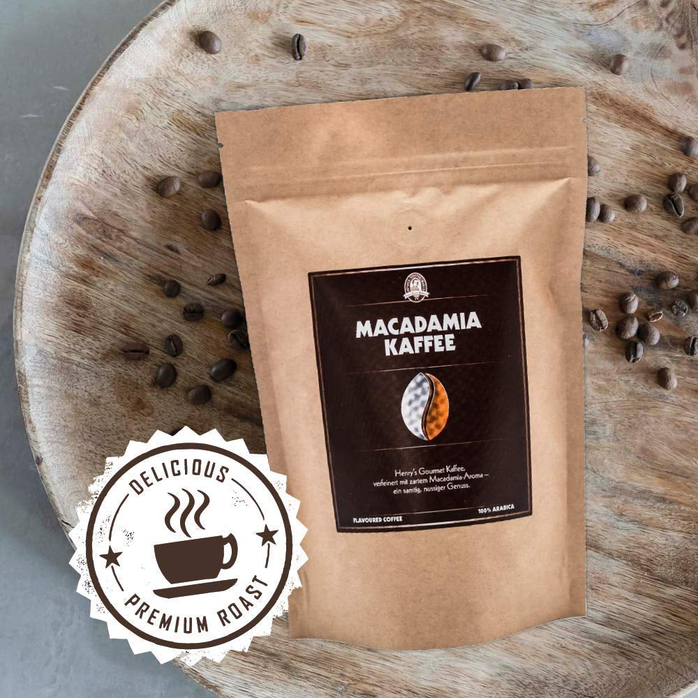Henry's Macadamia Coffee 1000g - nasza wyrafinowana kawa dla smakoszy o najlepszych smakach - palona ręcznie - ziarna kawy premium