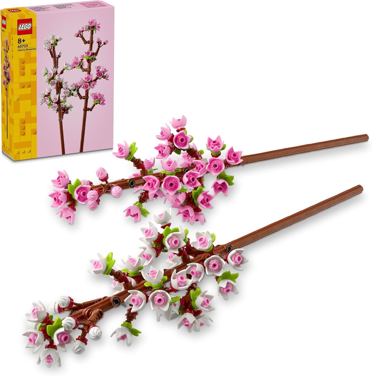 LEGO Botanicals Kwiaty wiśni - Sztuczne kwiaty do zbudowania - Ozdoby na biurko dla dzieci - Bukiet kwiatów na wystawę - Prezent dla kobiet i mężczyzn od 8 lat - Kolekcja botaniki 40725 Zestawy konstrukcyjne Besuche den LEGO-Store Kwiaty wiśni
