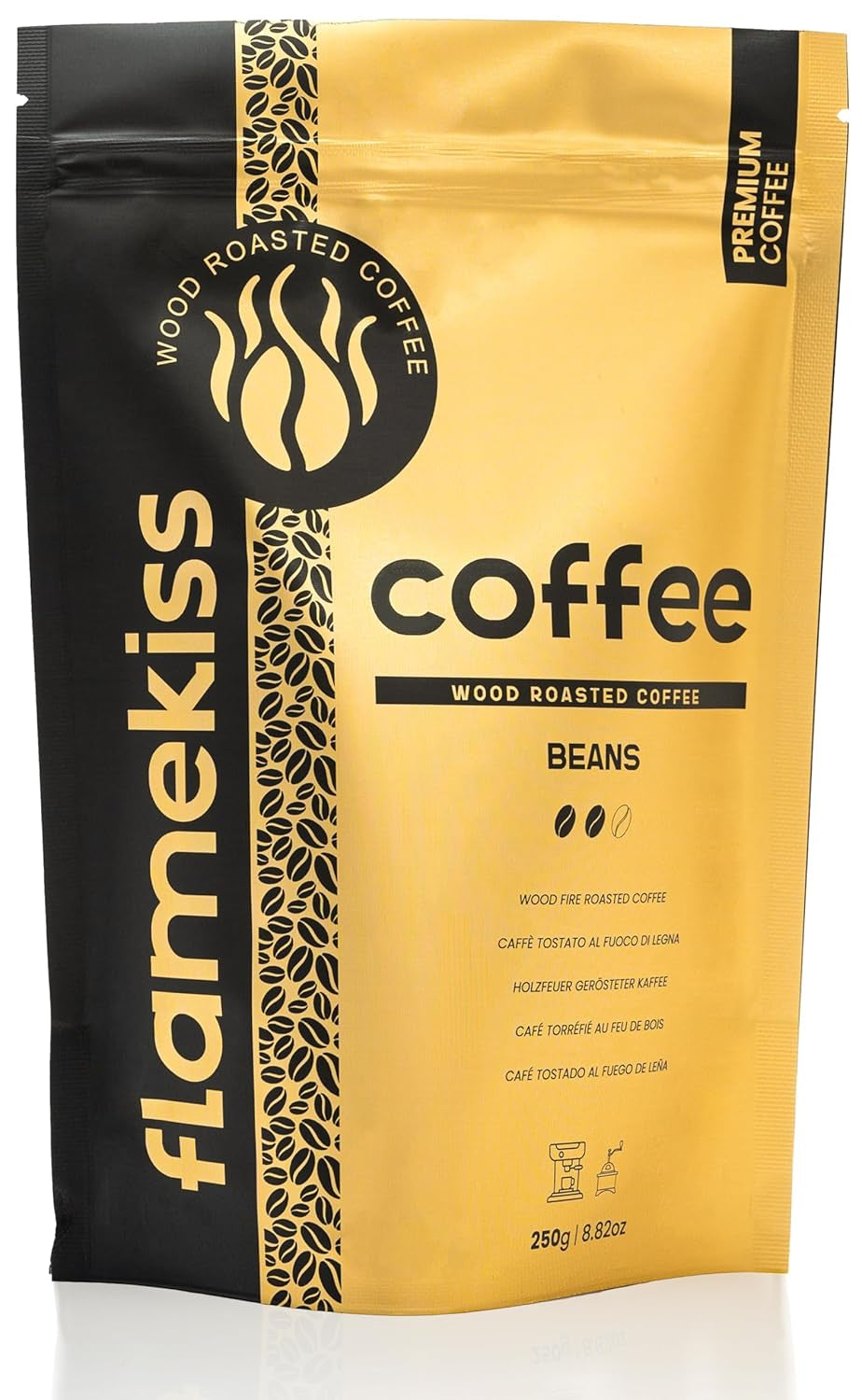 Kawa ziarnista 250g – Wysokiej jakości ziarna espresso Arabica i Robusta, ręcznie wypalane w drewnie, dla pełnego i aromatycznego smaku ziaren kawy