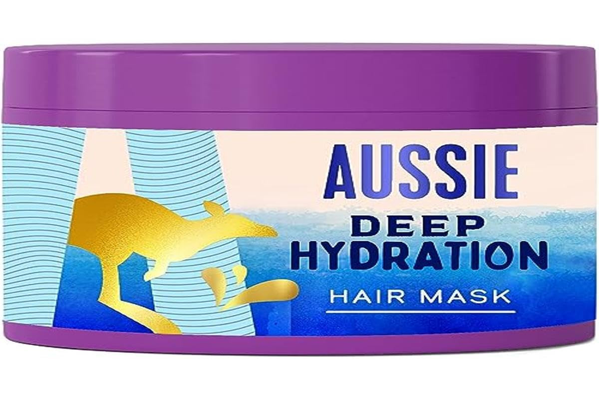 Aussie Deep Hydration Wegańska maska ​​Intensywne nawilżanie do bardzo suchych, grubych i kręconych włosów z olejkiem z awokado, jojoba i makadamia 450ml Naty Shop Hair Mask Domyślny tytuł