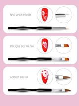 Zestaw pinsel do zdobienia paznokci, 10 sztuk Nageldesign Malerei Pinsel, Professionelle Nail Art Design Pinsel, Pinsel do paznokci Fine Liner, Schwarz
