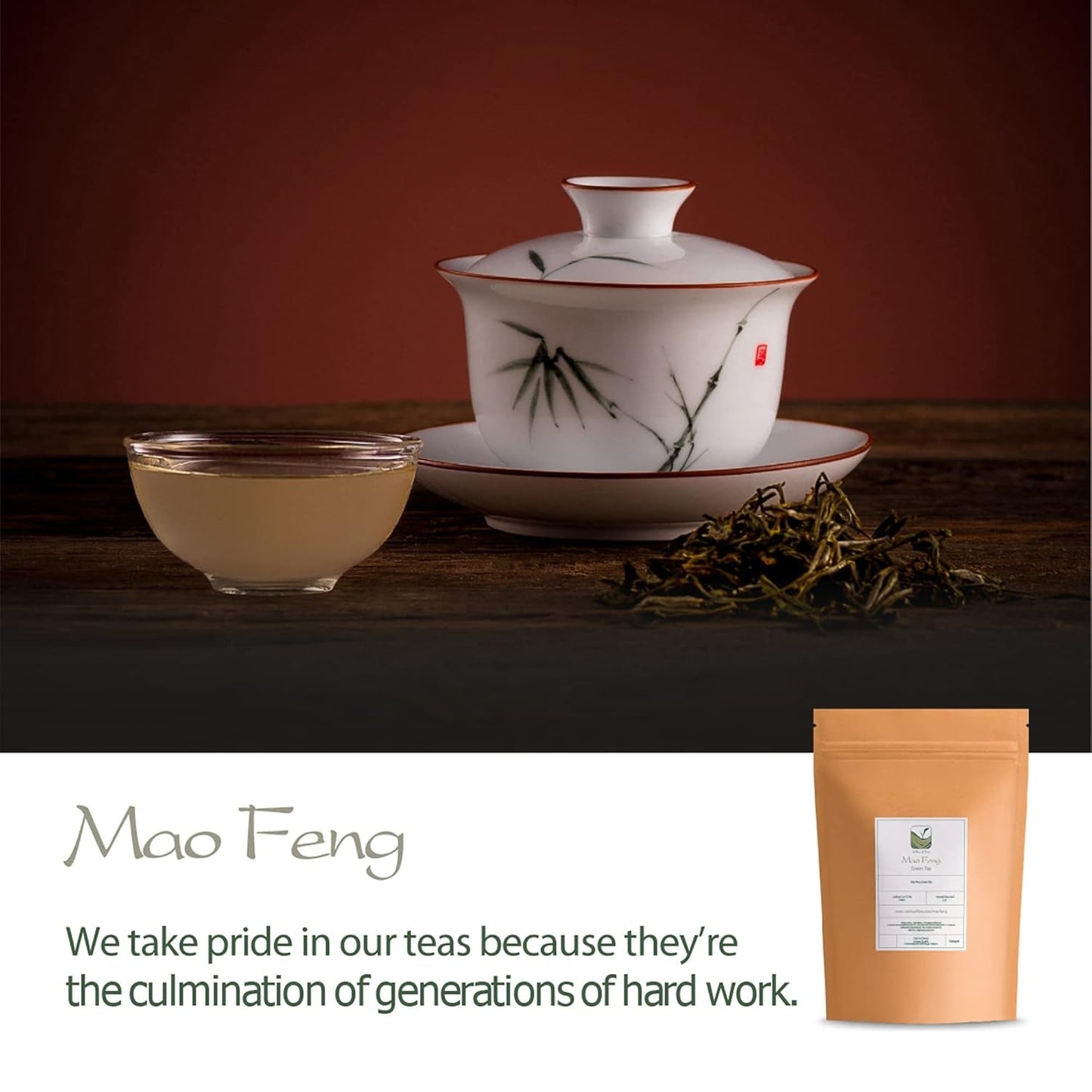 Mao Feng Huangshan Zielona herbata - słynna chińska herbata z Huang Shang - Maofeng Żółte Góry Liście zielonej herbaty Chiny Mao Feng Tea Organiczna zielona herbata Chińska zielona herbata Zielona herbata