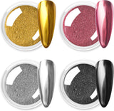 Chrom Nagel Pulver 4 Farben Irisierendes Aurora Pulver Metallic Spiegel Effekt Pigment Perłowy Meerjungfrau Glitter Einhorn Glitter Für Żel Polski Nail Art Dekoration-Purpurgrüner Jadeit