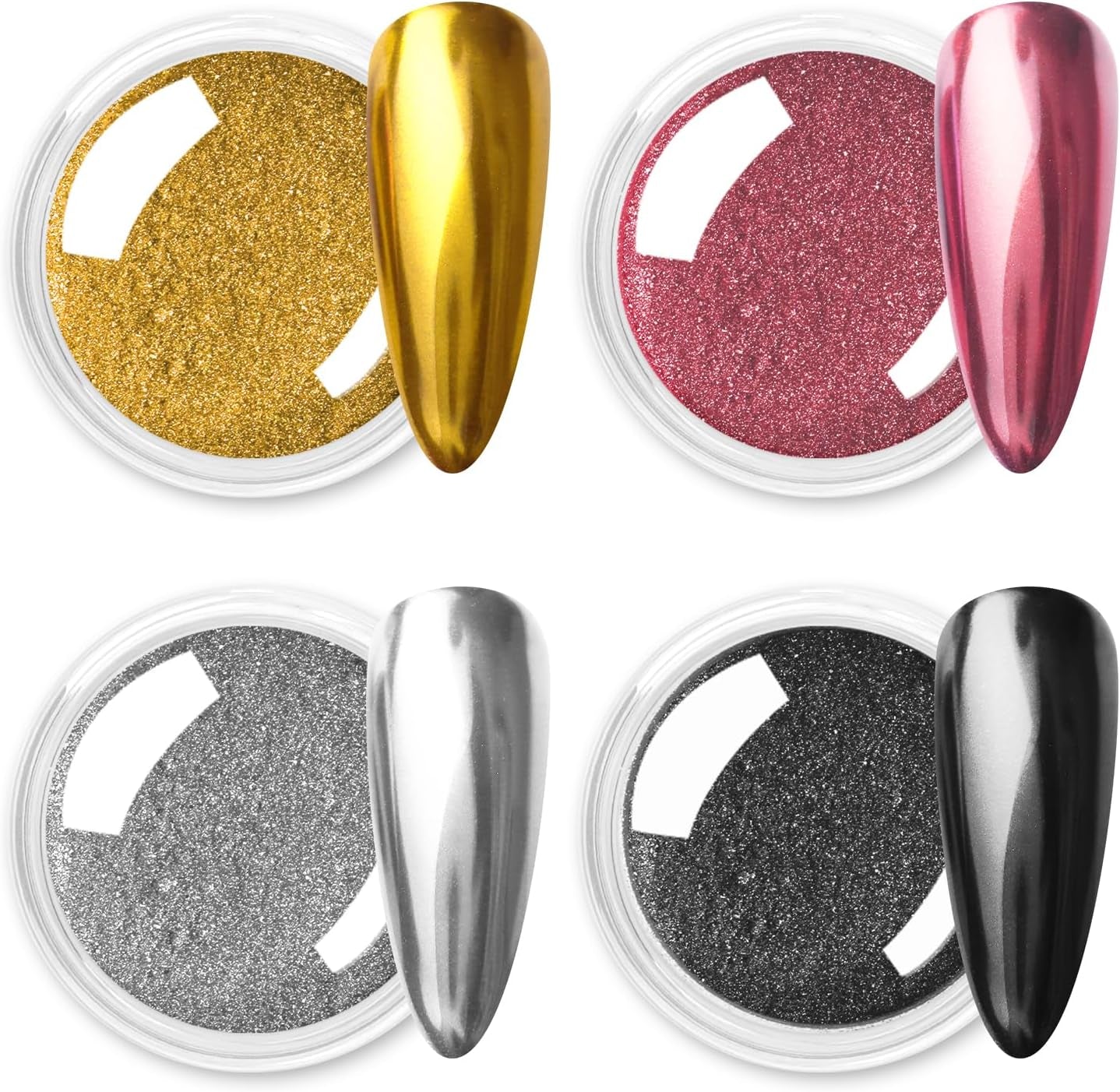 Chrom Nagel Pulver 4 Farben Irisierendes Aurora Pulver Metallic Spiegel Effekt Pigment Perłowy Meerjungfrau Glitter Einhorn Glitter Für Żel Polski Nail Art Dekoration-Purpurgrüner Jadeit