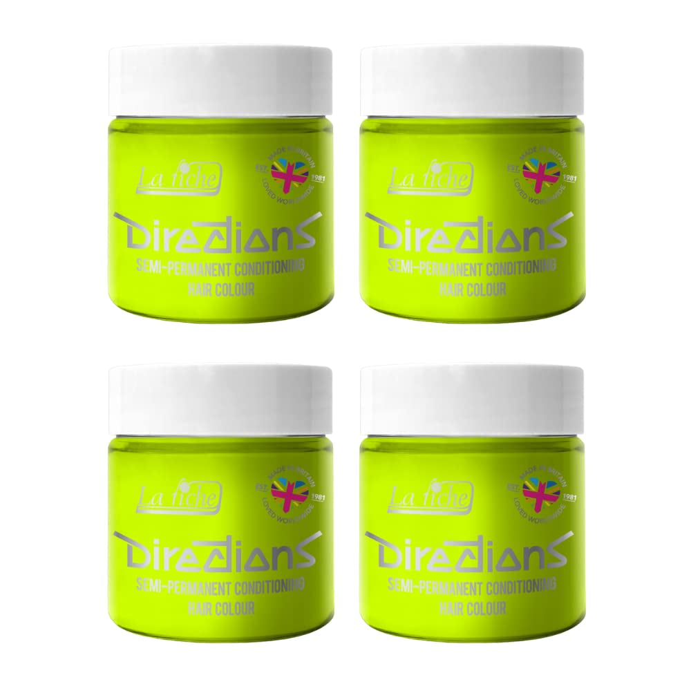 Sposób użycia półtrwała farba do włosów 100 ml pudełko 4 opakowania (Pillarbox Red) Farba do włosów Naty Shop Fluorescent Lime 100 ml (4 sztuki w opakowaniu)