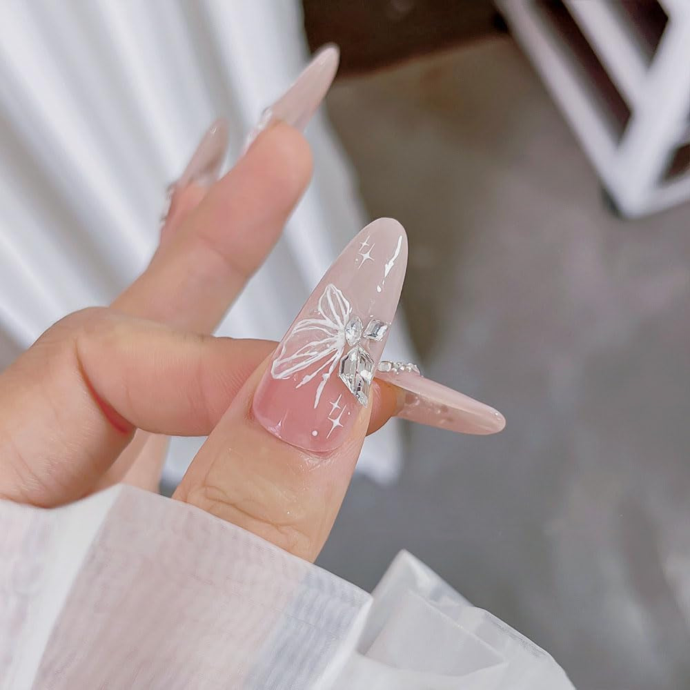 Aurora Muschel Schmetterling Nagelsticker Weiß Schmetterlinge Naklejka na paznokcie Gelee Relief Butterfly Nagelaufkleber Y2K Motyle Nagel Naklejka Nägel Nageldesign Nagel Zubehör Naklejki na paznokcie Nailart