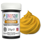Barwnik spożywczy Sugarflair Colourflex Extra Paste Golden - Jadalny barwnik spożywczy do śmietany, czekolady, pasty cukrowej, lukru, kremówki, mieszanek ciast, ciast i nie tylko - 25g