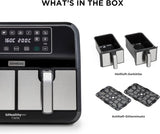 Kenwood Khealthy Twin Airfryer, 8L (2X4L), dwukomorowa, 8 programów, funkcja Dual Cook & Sync Finish, ekran dotykowy