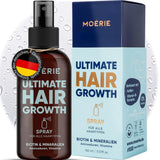 MOÉRIE Ultimate Mineralny spray na porost włosów dla dłuższych, grubszych i pełniejszych włosów - z biotyną i kofeiną - wegańskie produkty do włosów, bez parabenów, wszystkie rodzaje włosów, odwraca wypadanie włosów - dostawa na 2 miesiące Pielęgnacja włosów Naty Shop pojedynczy zestaw