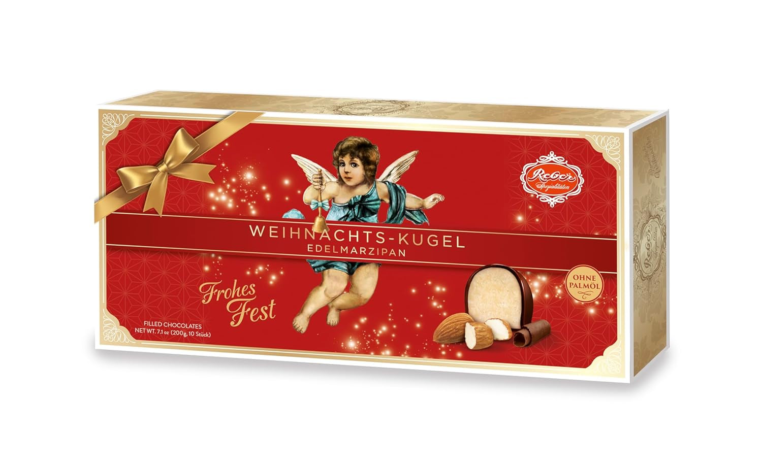 Kulki Reber Mozart z gorzką czekoladą, opakowanie 6 szt. z marcepanem i nugatem, wegańskie - 1 x 120 g