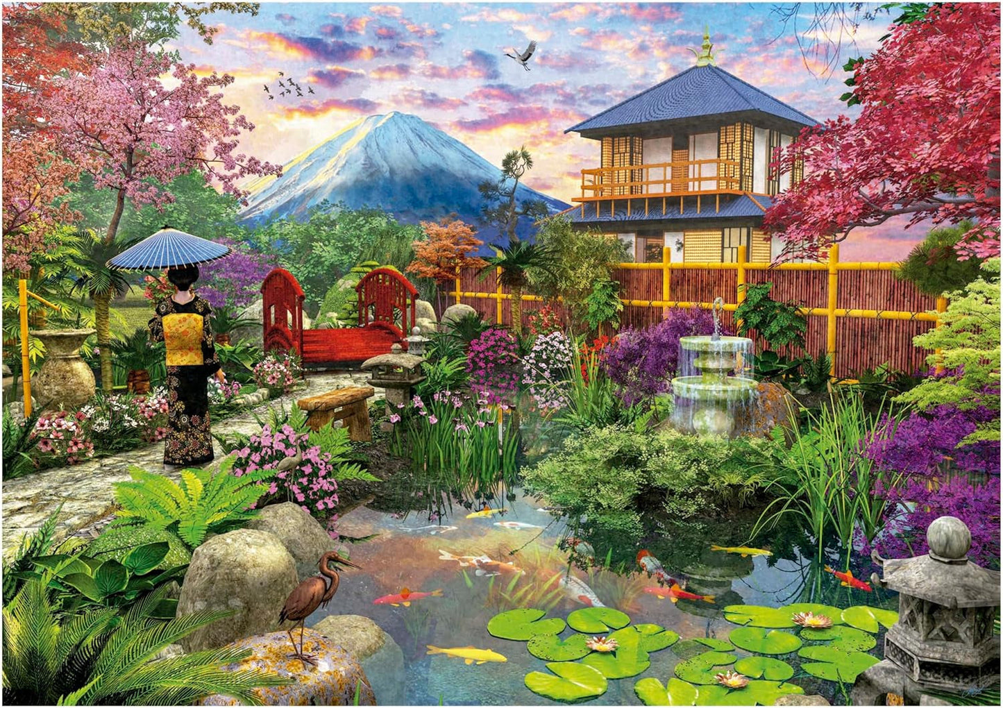 Educa - Puzzle 1500 elementów dla dorosłych | Ogród Japoński. Wymiary: 85 X 60 cm. Zawiera klej do puzzli Fixpuzzle. Przez 14 lat (19937) Sklep Puzzle Naty