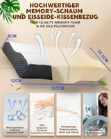 Poduszka przeciwbólowa szyi, ergonomiczna ortopedyczna poduszka pod szyję, boczna poduszka brzuszna z pianki memory, poduszka przeciw chrapaniu dla mężczyzn i kobiet (62 * 34,5 * 12/8 CM) Poduszki ortopedyczne na szyję Naty Shop