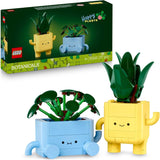 LEGO Botanicals Happy Plants - zestaw do samodzielnego montażu dla dzieci z 2 sztucznymi kwiatami i 2 kolorowymi doniczkami z kreskówkowymi twarzami - pomysł na prezent dla dziewczynek od 9 lat - 10349 Zestawy do budowania Besuche den LEGO-Store Domyślny tytuł