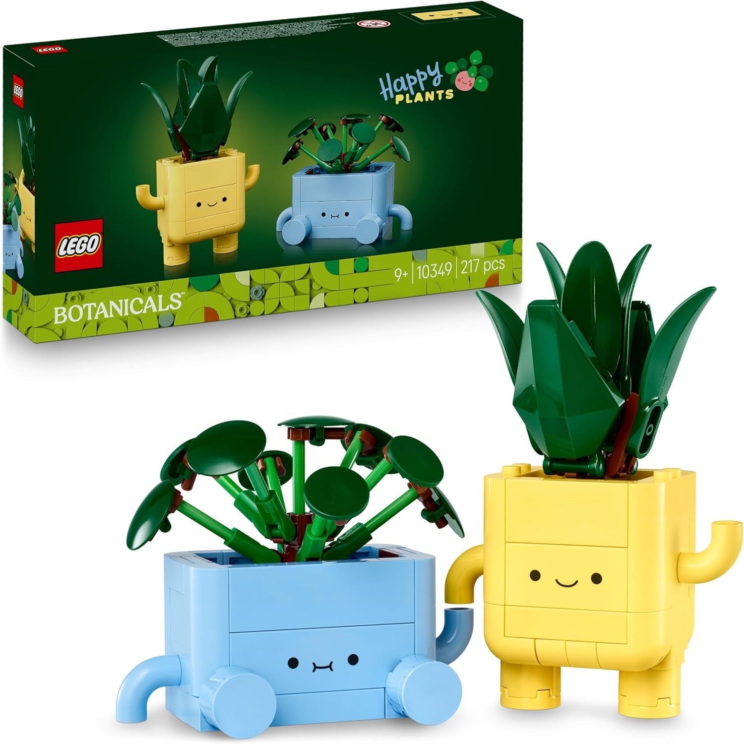 LEGO Botanicals Happy Plants - zestaw do samodzielnego montażu dla dzieci z 2 sztucznymi kwiatami i 2 kolorowymi doniczkami z kreskówkowymi twarzami - pomysł na prezent dla dziewczynek od 9 lat - 10349 Zestawy do budowania Besuche den LEGO-Store Domyślny tytuł