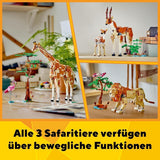 LEGO Creator 3w1 Animal Safari, kreatywny zestaw z figurkami zwierząt, 3 opcje budowania: zabawkowa żyrafa, gazela i lew, zabawkowe zwierzęta dla dziewcząt i chłopców, naturalny prezent dla dzieci w wieku od 9 lat 31150 Zestawy do budowania Beuche den LEGO-Store