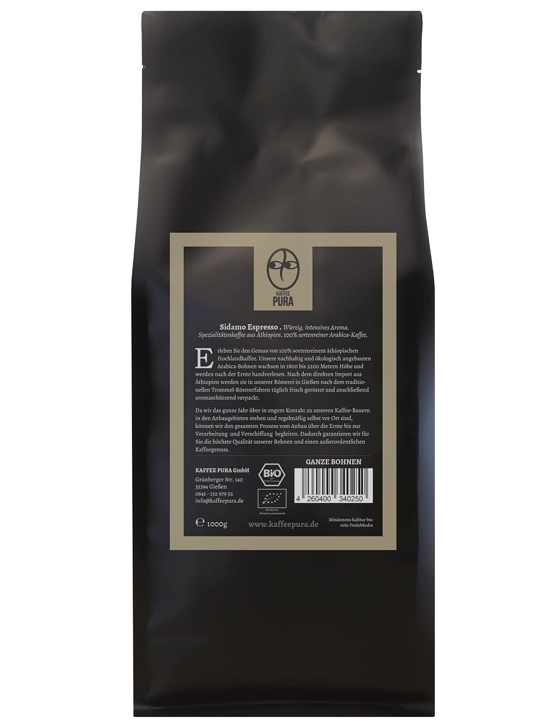 Sidamo-bio Espresso całe ziarna 1000g