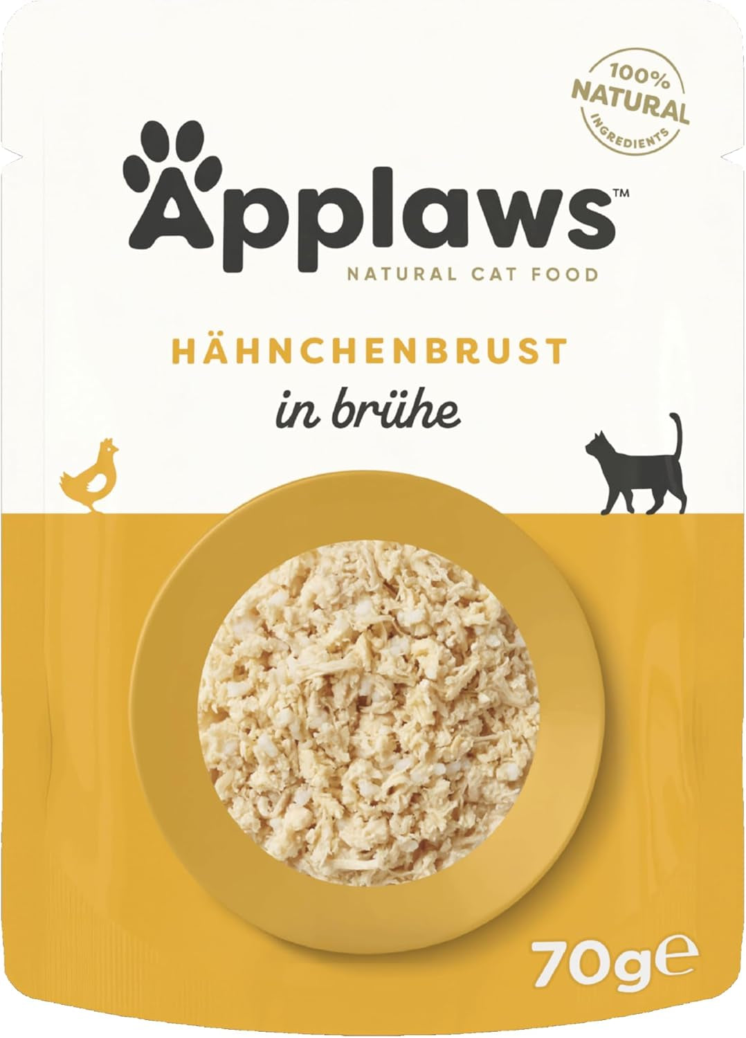 Applaws 100% naturalna mokra karma dla kotów, pierś z kurczaka w bulionie - opakowanie 12 saszetek 70 g