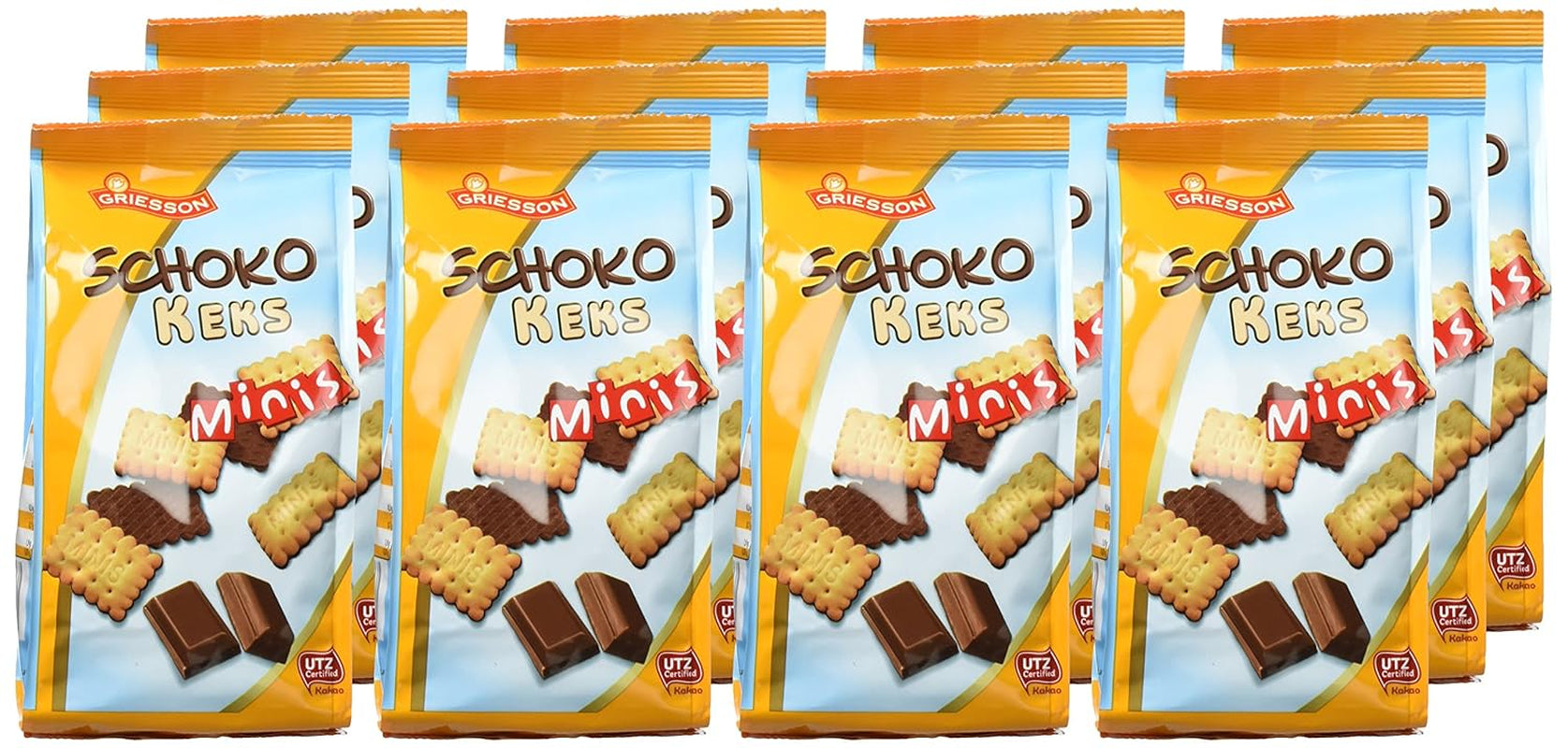Opakowanie 12 mini ciasteczek czekoladowych Griesson (12 torebek x 125 g)
