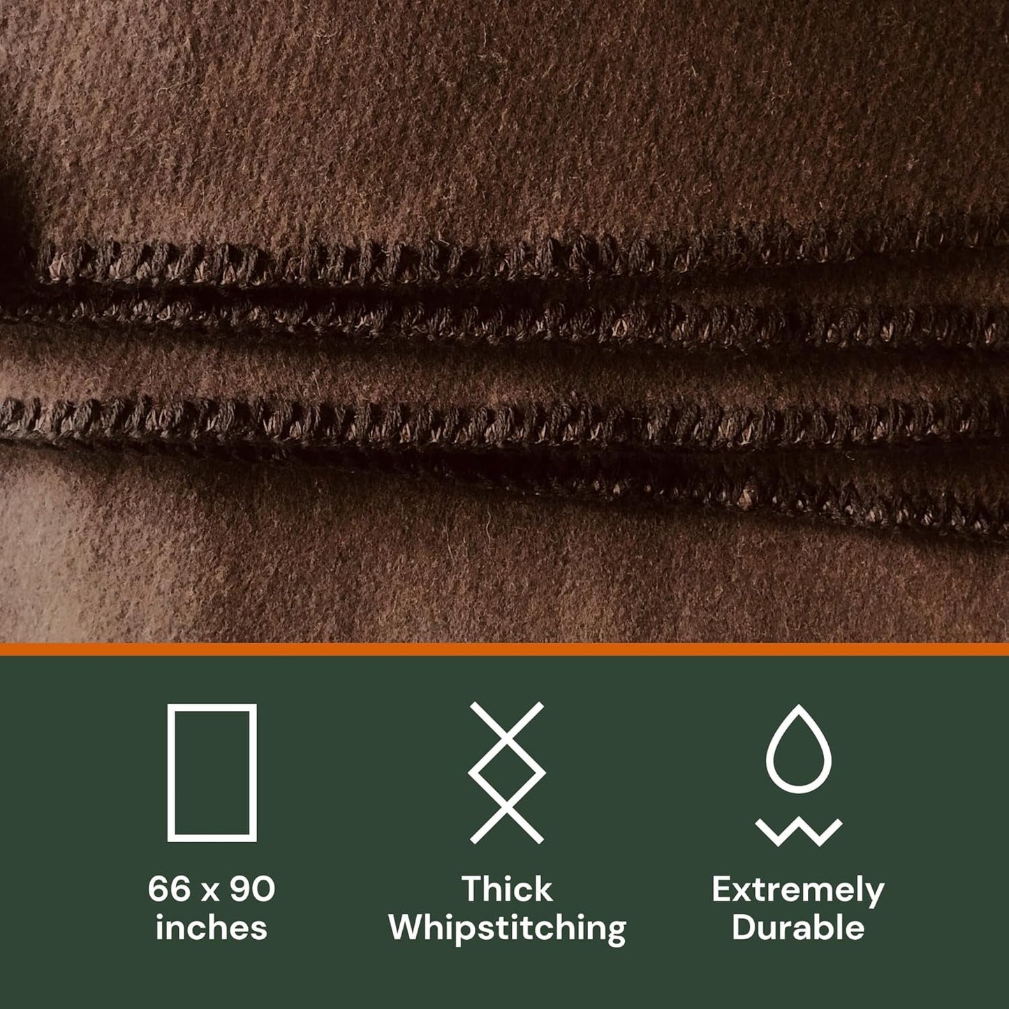 Woolly Mammoth Woolen Co. koc kempingowy, bardzo duży, z wełny merynosów. Idealny sprzęt outdoorowy do bushcraftu, biwakowania, trekkingu, pieszych wędrówek, survivalu lub koc kabinowy. Brązowy, 168 X 228 Łóżka i koce Wełniany Mammoth Woolen Company