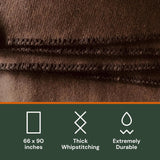 Woolly Mammoth Woolen Co. koc kempingowy, bardzo duży, z wełny merynosów. Idealny sprzęt outdoorowy do bushcraftu, biwakowania, trekkingu, pieszych wędrówek, survivalu lub koc kabinowy. Brązowy, 168 X 228 Łóżka i koce Wełniany Mammoth Woolen Company