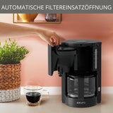 Krups F30908 ProAroma Ekspres do espresso z filtrem i szklaną karafką, pojemność 1,25 l, 10-15 filiżanek, 1050 W, czarny