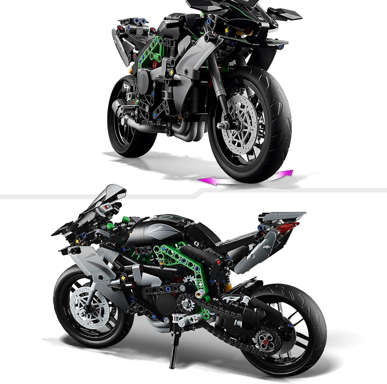 LEGO Technic Motocykl Kawasaki Ninja H2R, prezent urodzinowy dla dzieci i dorosłych, dekoracja, zabawka, model dla chłopców i dziewcząt w wieku 10+ 42170 Zestawy do budowania Besuche w sklepie LEGO