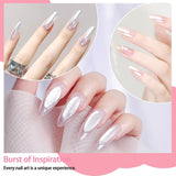 White Pearl Chrom Nagel Pulver, Irisierendes Aurora Pulver Metallic Spiegel Effekt Glitter Pulver Perłowy Eis Transparentny Pigment Meerjungfrau Perle Glitter Staub Für Nail Art Dekoration
