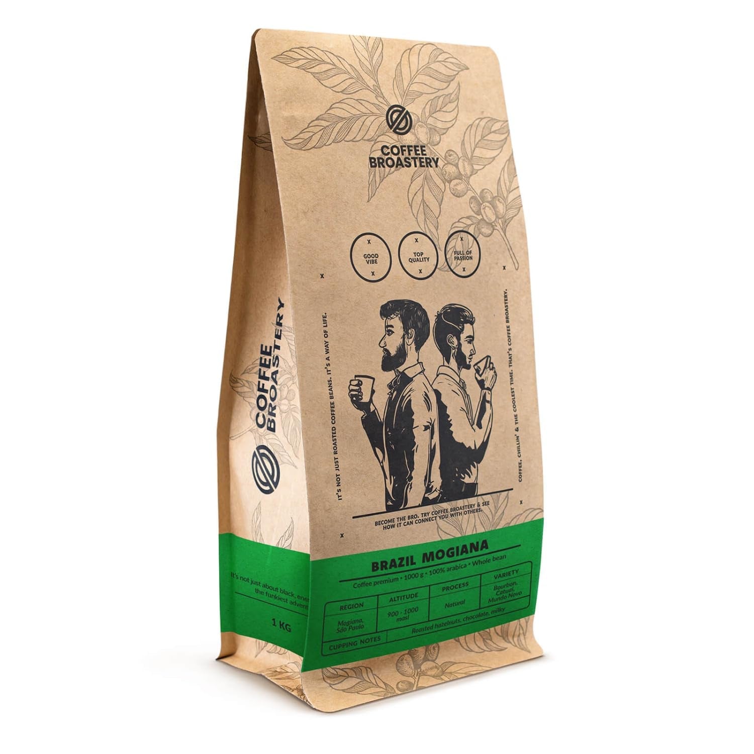 Zestaw ziaren kawy 2x1kg 2000g | Brazylia Mogiana | Kawa brazylijska | Specjalna kawa | Świeżo smażone | Rzemieślnicza palarnia kawy