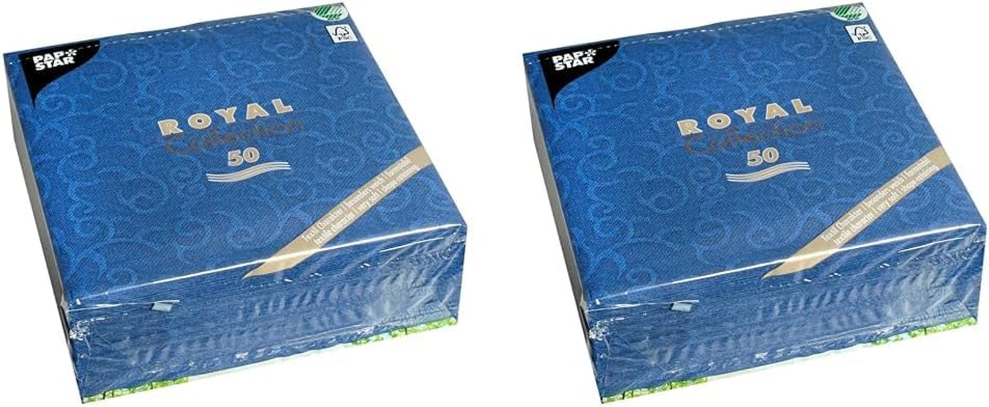 Papstar, 50 serwetek „ROYAL Collection” 1/4-krotnie 40 cm x 40 cm szampan „Casali”, #84877