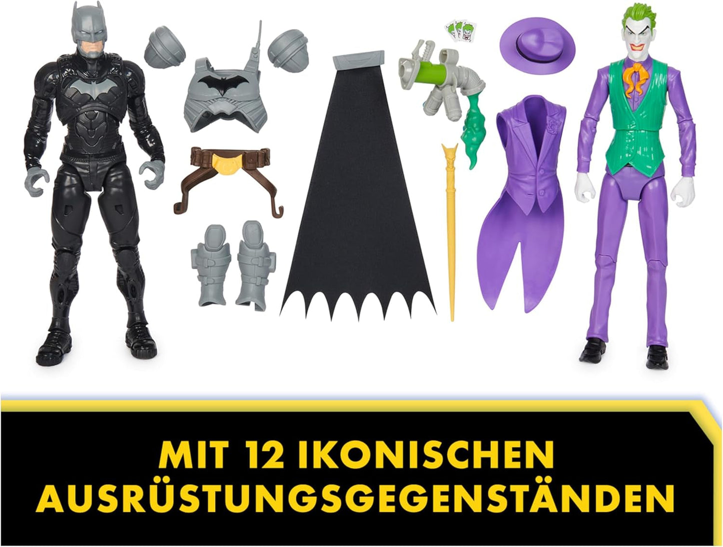 DC Batman Adventures Zestaw figurek Batman kontra Joker, 30 cm - 2 w pełni ruchome figurki z 12 zębatkami do ekscytującego odgrywania ról, zabawka dla dzieci w wieku 4+ Figurki Naty Shop