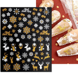 JMEOWIO Nagelsticker Weihnachten 9 Blatt Nail Art Naklejka Selbstklebend Nagelaufkleber Schneeflocke Schneemann Festival Weißes Gold Dekoration Nageldesign Zubehör