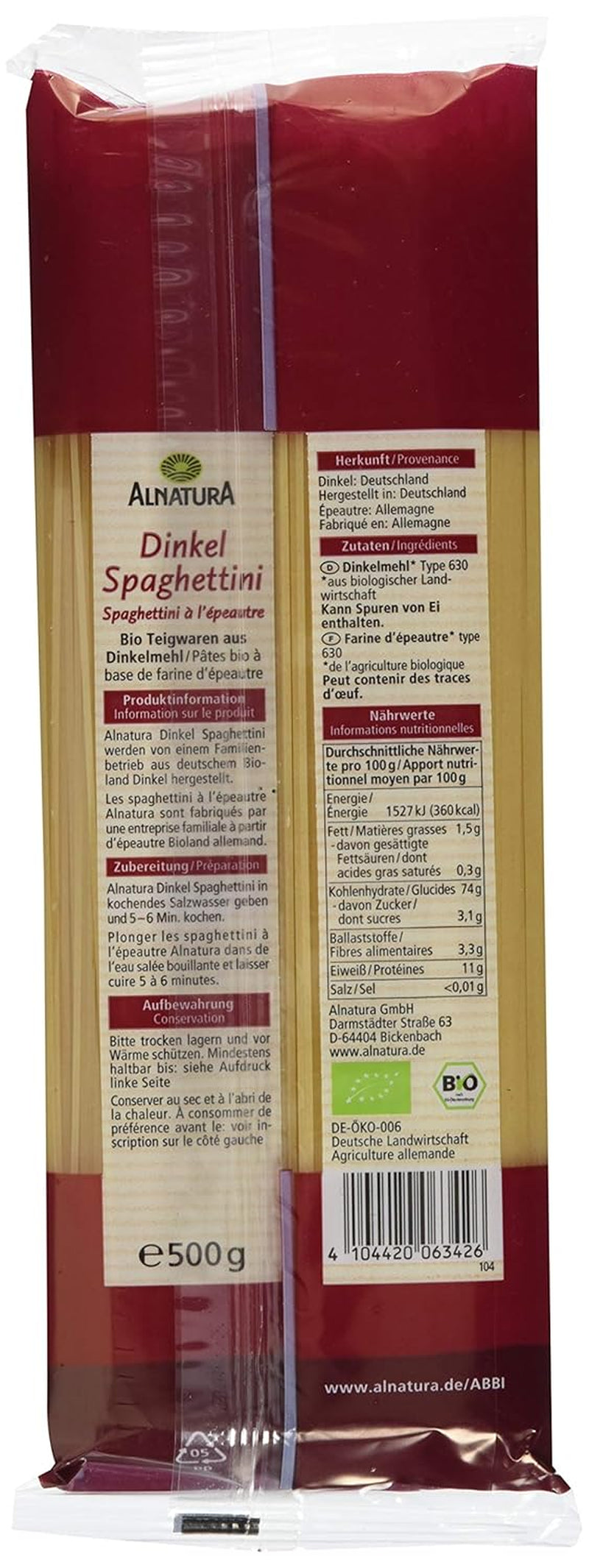 Organiczne spaghetti orkiszowe, 500g