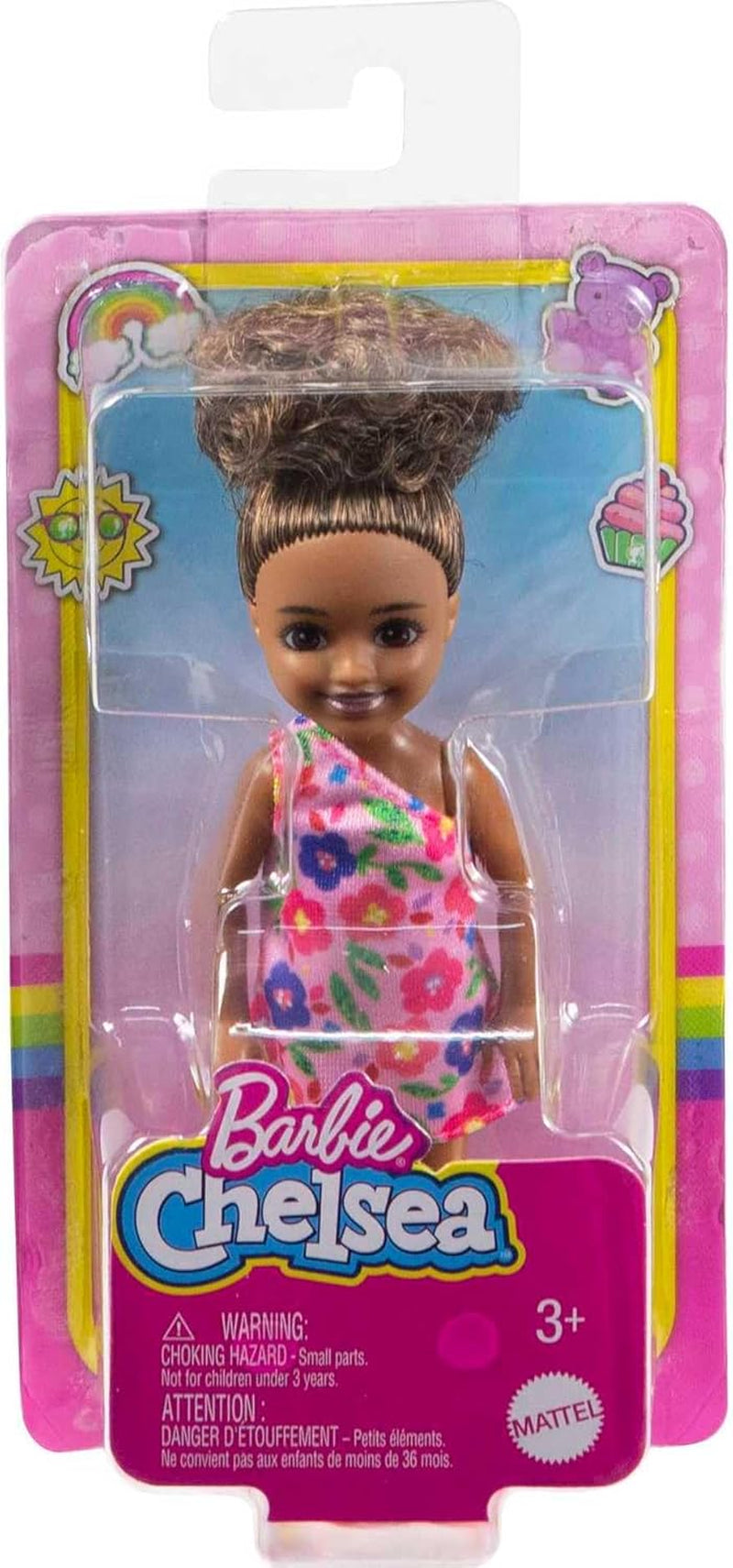 Barbie Chelsea Club – HGT07 – 15 cm przegubowa lalka dziewczyna rasy mieszanej w różowe kwiaty