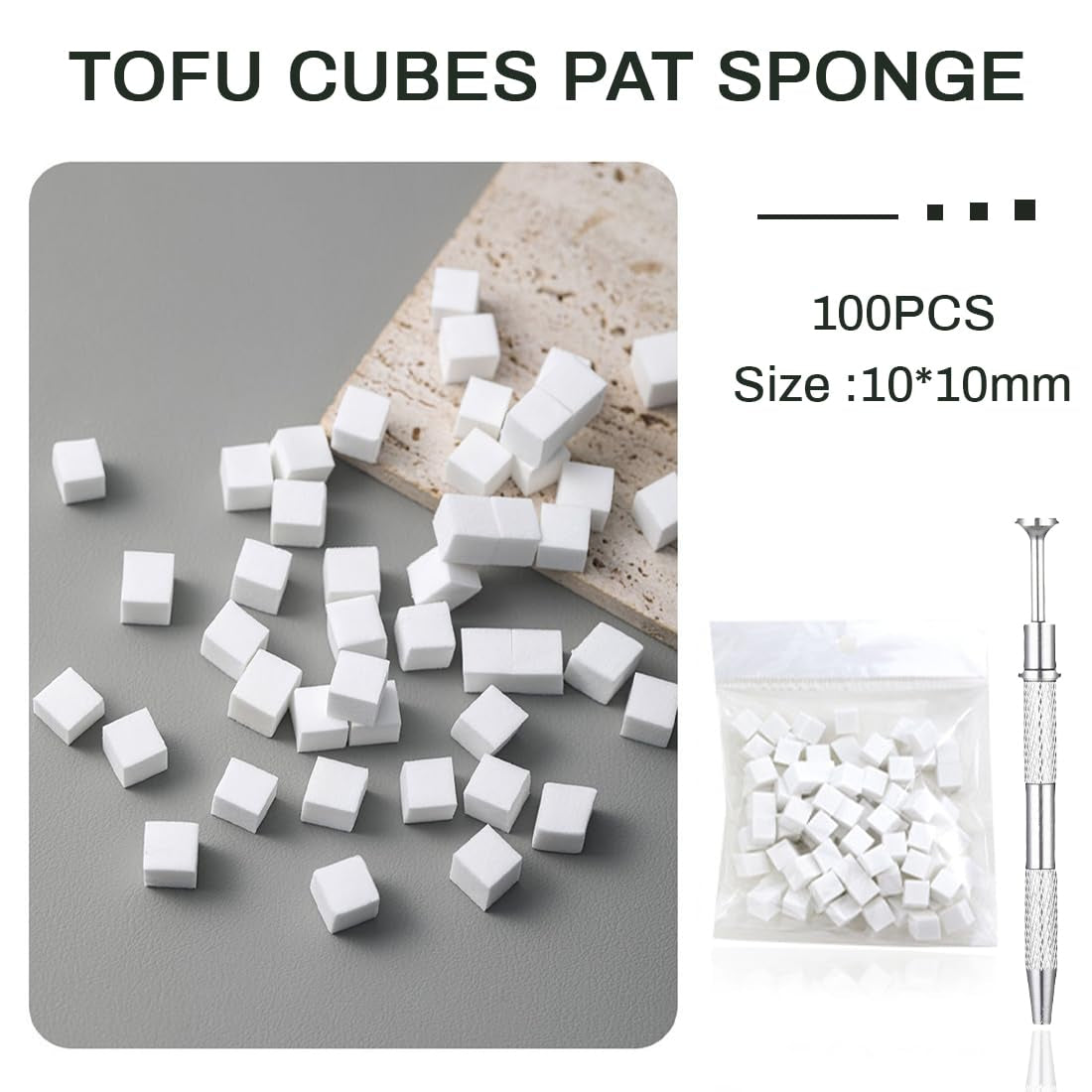 100 Stück Nail Art Schwamm Mit Metallgreifer, Gąbkowy aplikator w pędzelku, Sponge Nagel Pinsel, Maniküre Zubehör Für Nägel, Um Eine Varaudzen Von Gradient Nail Art Patterns Zu Ersetlen