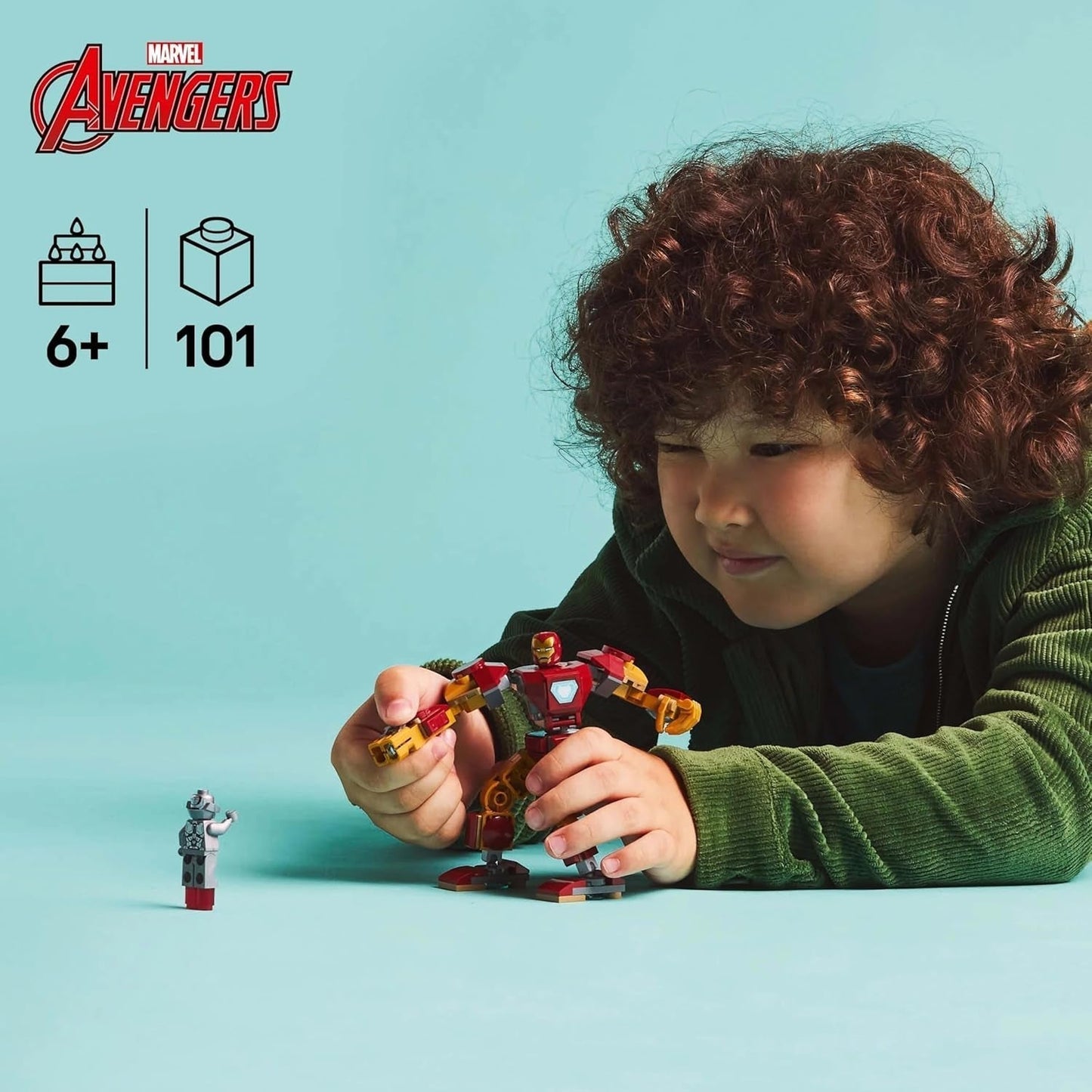 LEGO Marvel Mech Iron Mana kontra. Ultron — zabawka superbohatera z 2 minifigurkami — figurka z ruchomymi rękami, nogami i palcami — prezent dla chłopców i dziewcząt w wieku od 6 lat 76307 Besuche den LEGO-Store Building Sets