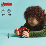 LEGO Marvel Mech Iron Mana kontra. Ultron — zabawka superbohatera z 2 minifigurkami — figurka z ruchomymi rękami, nogami i palcami — prezent dla chłopców i dziewcząt w wieku od 6 lat 76307 Besuche den LEGO-Store Building Sets