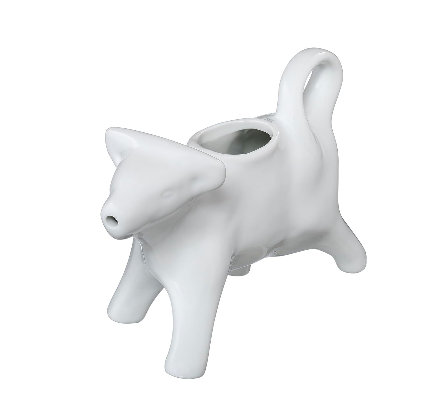 Cilio Milk - Kubek na mleko w kształcie krowy | Porcelana | Kubek na mleko w kształcie krowy | Z uchwytem | Kubek na kawę, mleko i śmietankę | Dekoracja stołu śniadaniowego | Pojemność 125ml