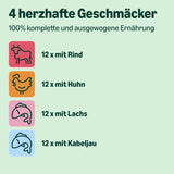 Mieszana karma mokra dla dorosłych kotów Amazon's w sosie 4,8 kg (48 opakowań x 100 g)
