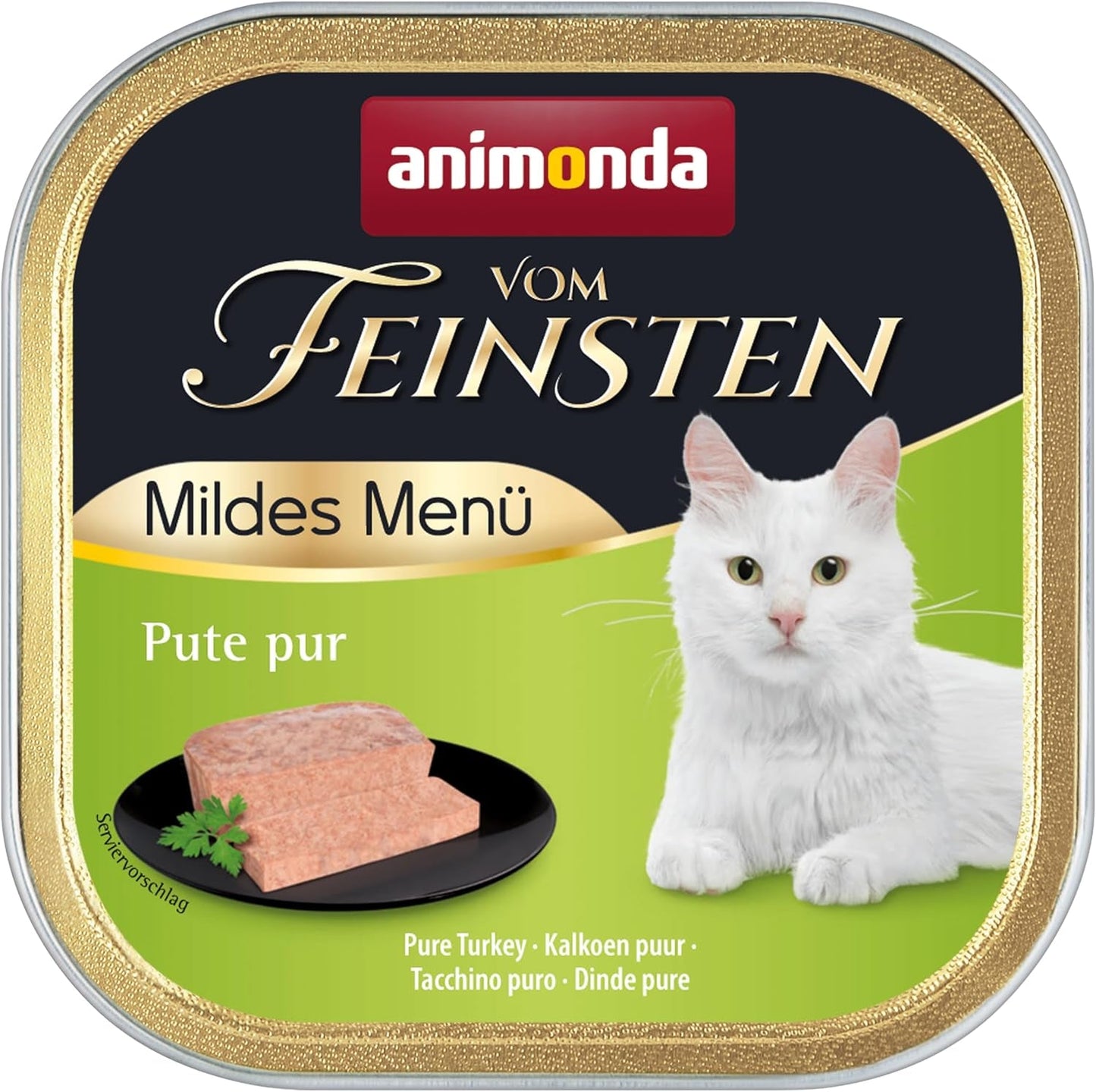 animonda vom Feinsten Mild Menu Mild Variety (32 x 100g), bez zbóż, bez cukru, mokra karma dla kotów, lekkostrawna karma z mięsem indyka