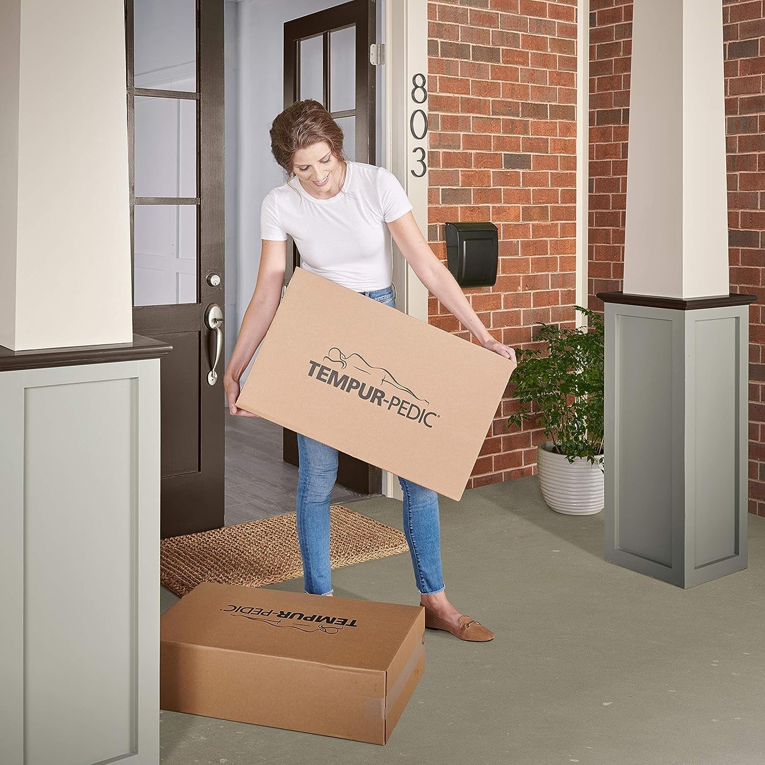 TEMPUR-PEDIC Poduszka Tempur-Cloud Prohi, pianka memory, biały/bogaty ogród, poduszki King Standard Naty Shop