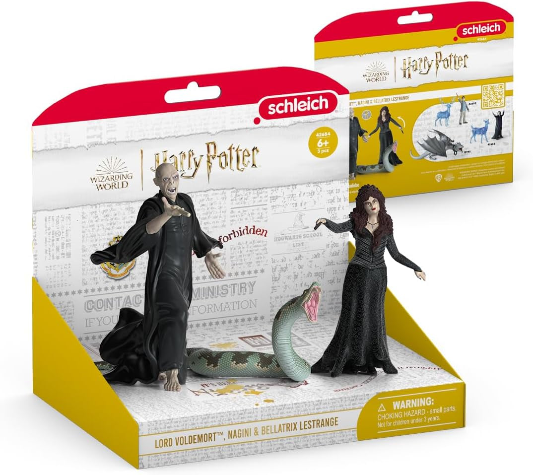 Schleich 42684 Lord Voldemort, Nagini i Bellatrix Lestrange, od 6 lat, HARRY POTTER - figurka do zabawy, 21 X 16 X 18 cm Figurki Naty Shop