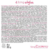 Scrapcooking - 4 pisaki: złoty, czekoladowy, biały i czerwony - dekoracyjne pisaki jadalne do pisania i rysowania na deserach, ciastach i ciasteczkach
