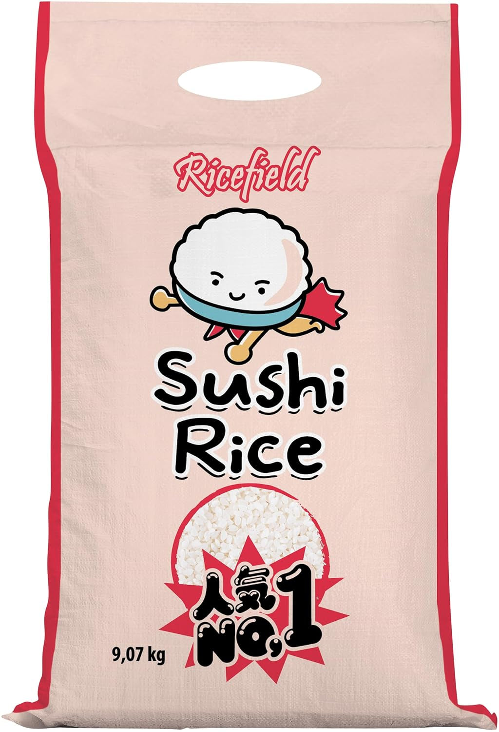 RICEFIELD Ryż do Sushi, Okrągłe Ziarno, Japonica - 1 x 9,07 kg