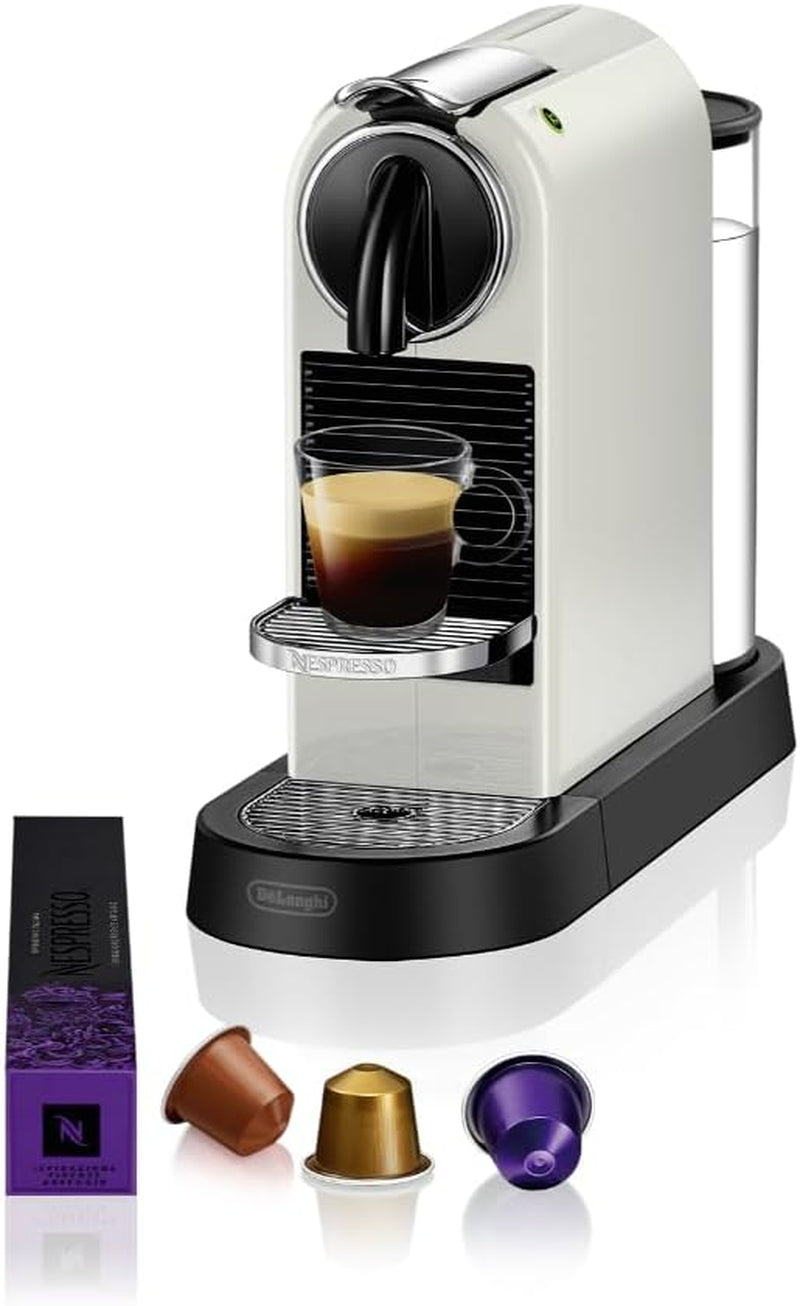 Ekspres na kapsułki Nespresso EN167.W Citiz, pompa wysokociśnieniowa i idealna kontrola temperatury, bez Aeroccino (spieniacza do mleka), funkcja oszczędzania energii, 1260 W, kremowo-biały, 37,4 x 11,9 x 25,5 cm