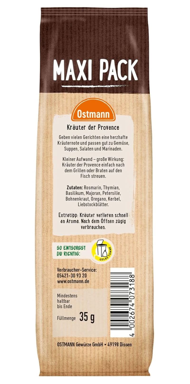Ostmann, śródziemnomorska mieszanka ziół do gulaszy, pizzy i makaronów, 35 gramów Naty Shop