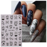 JMEOWIO Nagelsticker Glitzer Weihnachten 10 Blatt Nail Art Naklejka Selbstklebend Nagelaufkleber Schneeflocken Zimowa dekoracja Nageldesign Zubehör