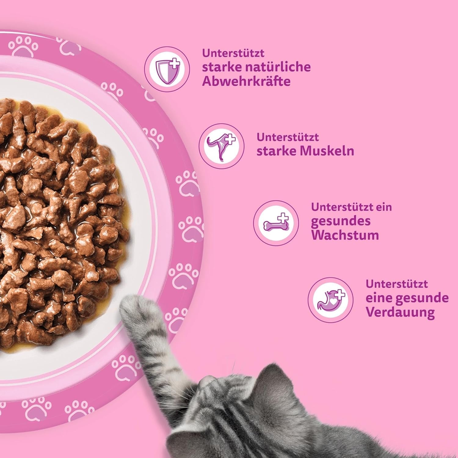 Whiskas Junior Classic Selection Mokra karma dla kotów w sosie, 48 saszetek, 12 x 85 g (4 sztuki w opakowaniu) - Wysokiej jakości mokra karma dla rosnących kotów, od 2 do 12 miesięcy