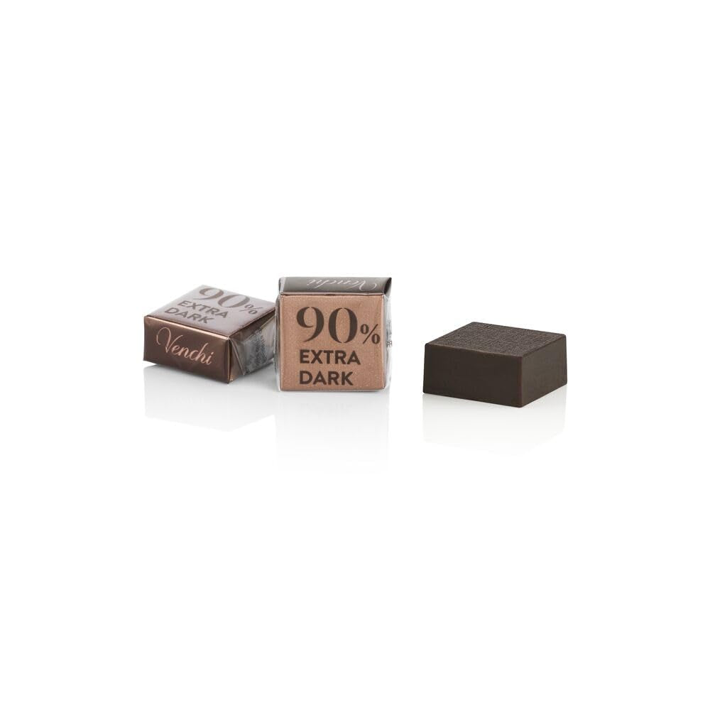 Venchi - Ekstra Gorzkie Kostki 90%, 1 kg - Czekolada z Kawą - Bezglutenowe - Wegańskie