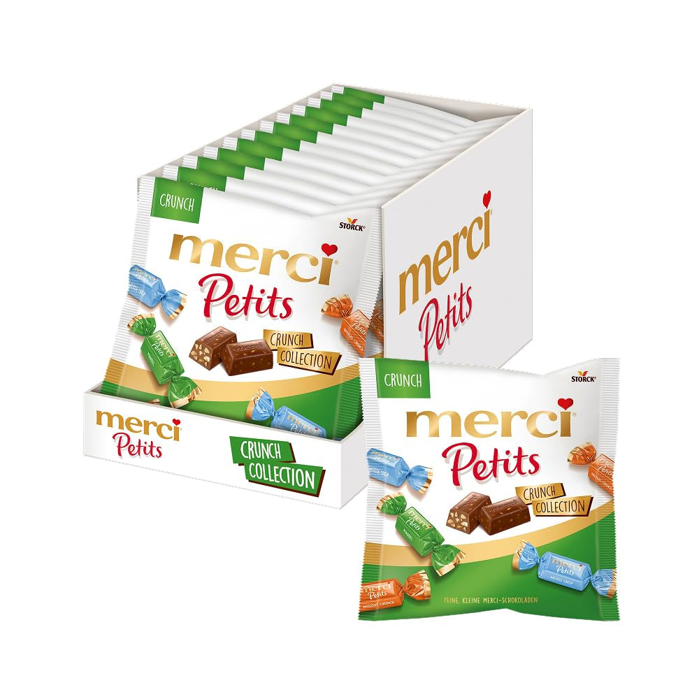 Krem kawowy Merci Petits - 12 x 125 g - Małe praliny z białej czekolady na delikatnej czekoladzie z kremem kawowym - Praliny czekoladowe pakowane pojedynczo